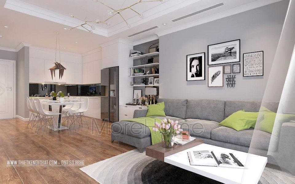 Thiết kế nội thất phòng khách chung cư Park Hill